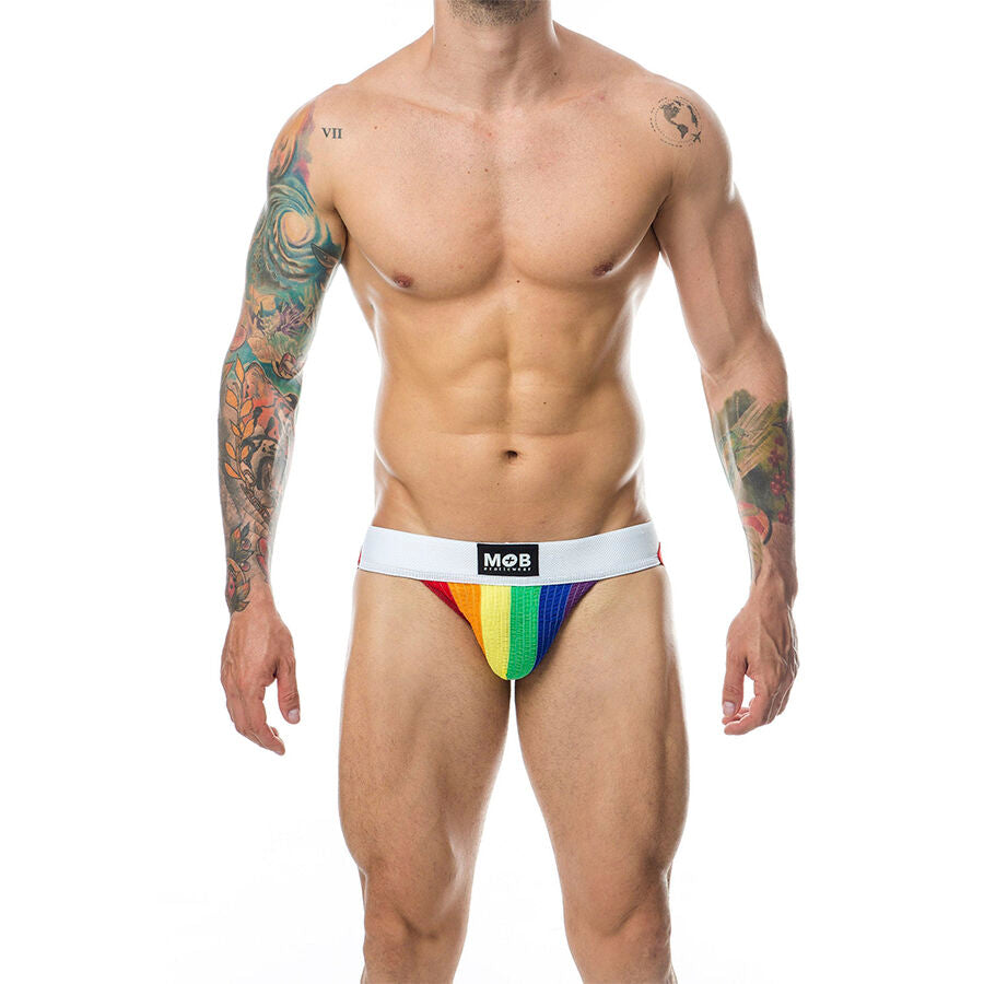 MOB - JOCK CLASSIQUE À RAYURES ARC-EN-CIEL TAILLE L