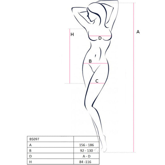 PASSION - BS097 BODYSTOCKING NOIR TAILLE UNIQUE