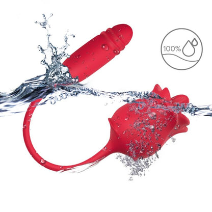 ARMONY - 3-EN-1 ROSE, STIMULATEUR, ASPIRATION ET UP&DOWN AVEC QUEUE ROUGE