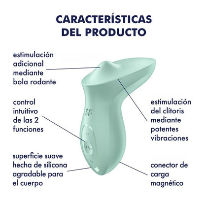 SATISFYER - VIBRATEUR EXCITERRR À POSER SUR LE CLITORIS MENTHE