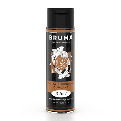 BRUMA - HUILE DE MASSAGE PREMIUM EFFET CHALEUR SAVEUR CUPCAKE 3 EN 1 - 100 ML