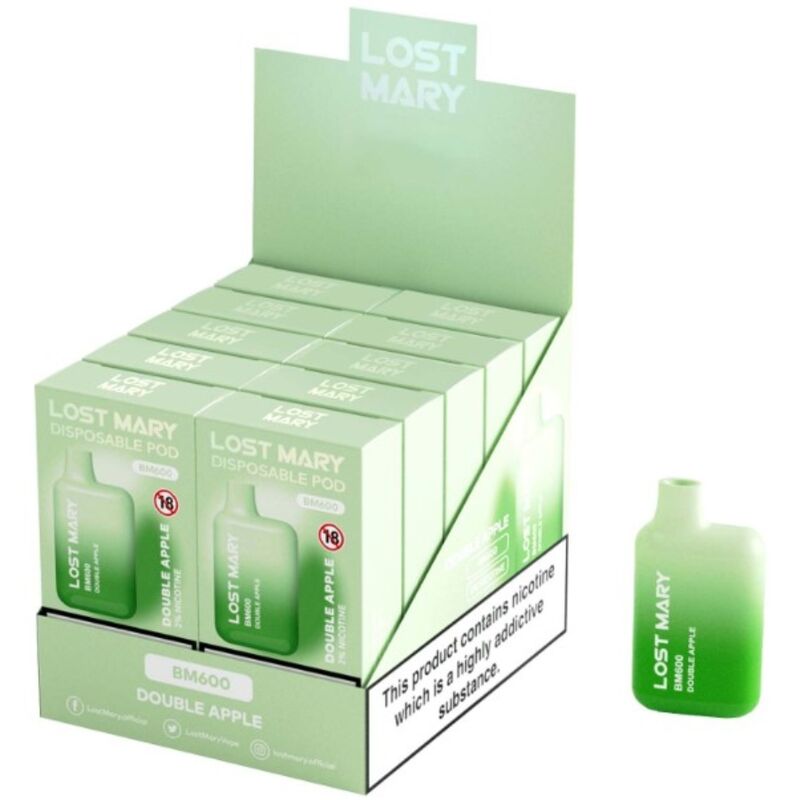 LOST MARY - BM600 VAPER NICOTINE 2% JETABLE DOUBLE POMME