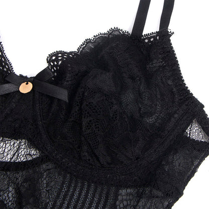 SUBBLIME - 955618 BODY EN DENTELLE AVEC FERMETURE EN BAS NOIR S/M