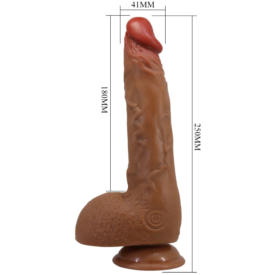 BAILE - MAGNIFIQUE VIBRATEUR RÉALISTE WILKS 5 RÉGLAGES 25 CM MULATO
