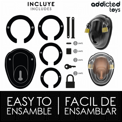 ADDICTED TOYS LOCKED - À PÉNIS VERROUILLÉE SANS CLÉ 11,5 CM