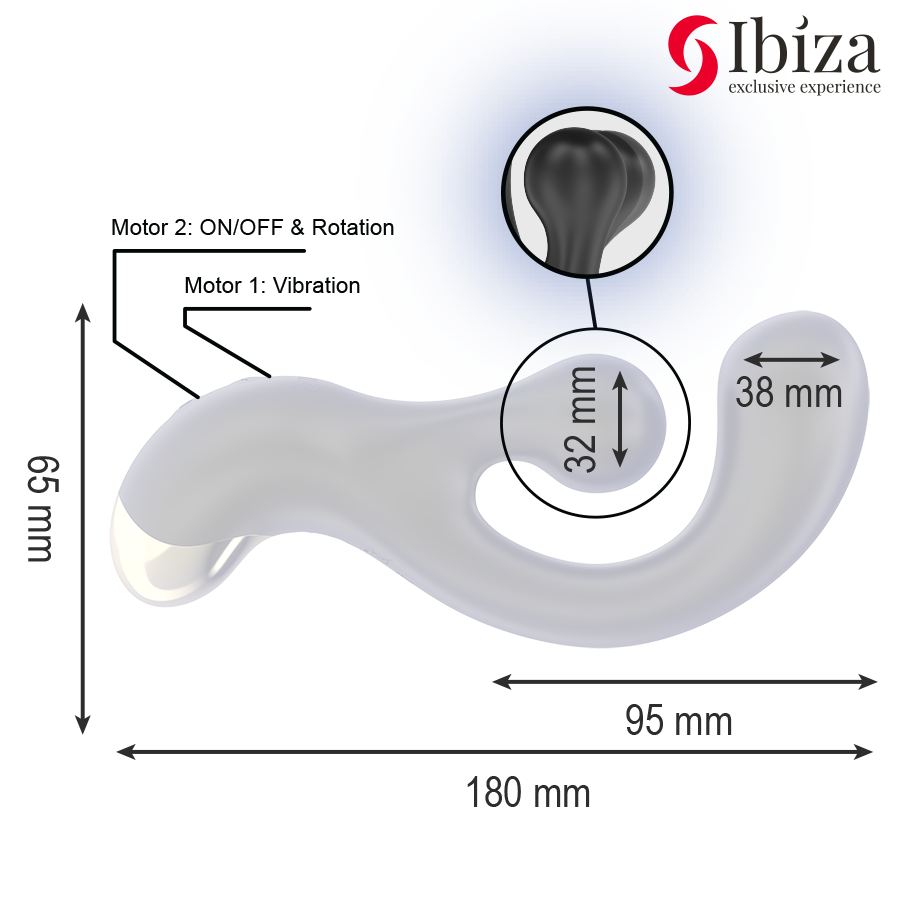 IBIZA - STIMULATEUR VIBRANT ET ROTATIF