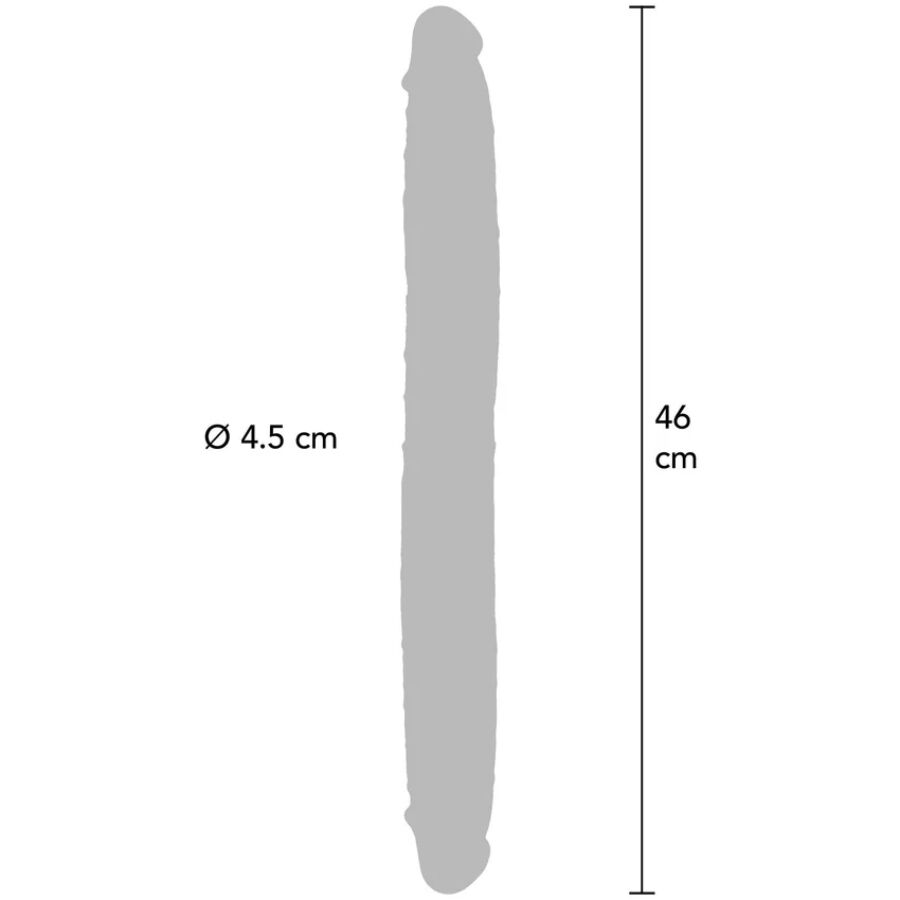 GET REAL - GODEMICHET EN SILICONE À DOUBLE EXTRÉMITÉ CARAMEL 46 CM