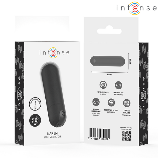INTENSE - KAREN MINI VIBRANT RECHARGEABLE BALLE NOIRE